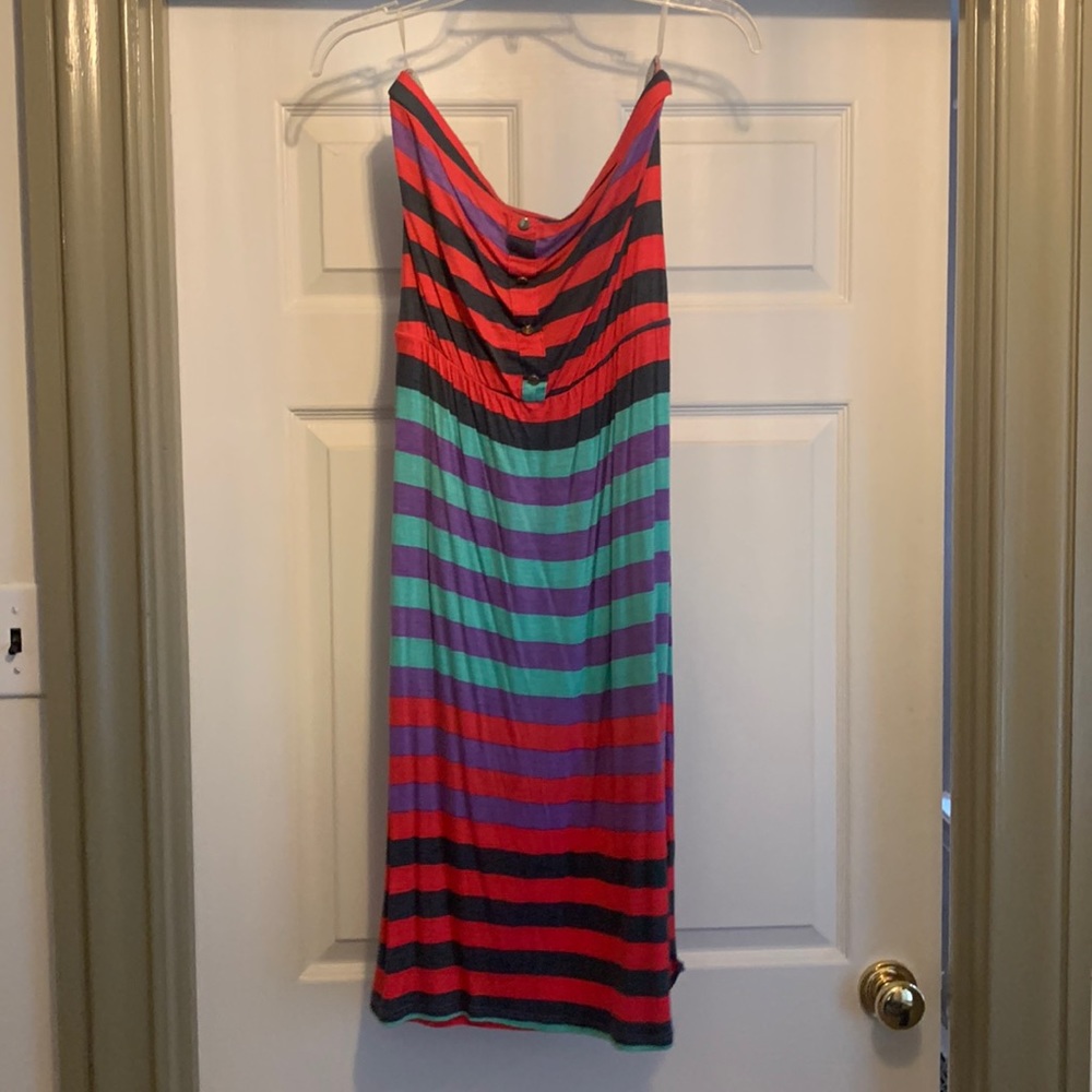 Strapless summer dress, striped